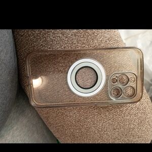 Transparent Phone Case with Brown Accents